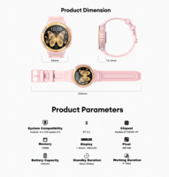 Reloj Inteligente K73 Redondo AMOLED de 340 mAh con Carátulas Personalizables, Aplicación Fitcloudpro, Medición de Temperatura y Presión, Pulsera Inteligente Deportiva