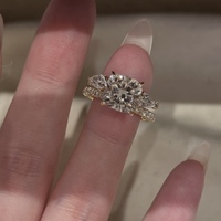 Bague de luxe à double cercle superposés, diamant de laboratoire cultivé de 3 carats, taille Asscher, or jaune 18 carats, clarté D VVS, bicolore, IGI