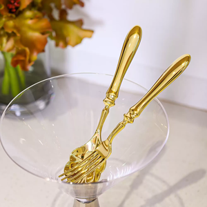 Ensemble <span class=keywords><strong>de</strong></span> <span class=keywords><strong>Couverts</strong></span> <span class=keywords><strong>de</strong></span> Luxe Dorés en Acier Inoxydable – Vaisselle Écologique et Durable pour Fêtes, Cadeaux d'Affaires, Origine Guangdong, Compatible Lave-Vaisselle - Product Image 5