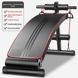 Banc de musculation moderne pliable avec cadre en acier et revêtement en cuir, équipement de fitness pour sit-ups, utilisation à domicile, planche d'exercices abdominaux pour hommes - Product Image 5