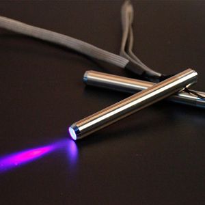 Portable LED Stainless Steel Lamp 395/365 UV <b>Flashlight</b> <b>Torch</b> Ultra Mini Light AAA Battery for Marker Detections - Product Image 1