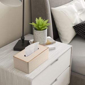 Wholesale Pu Leather Rectangular <b>Tissue</b> Box Cover <b>Tissue</b> Box Case Organizer Napkin <b>Paper</b> Box Holder With Magnetic Bottom - Product Image 4