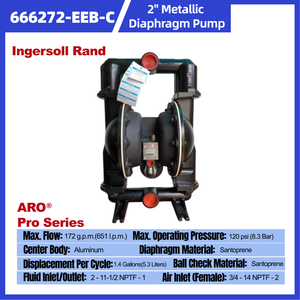 Bomba Neumática de Baja Presión de Aluminio ARO 666272-EEB-C con Diafragma de Santoprene, Alto Flujo (172 GPM), 2 Pulgadas, Acoplamiento Rápido, <span class=keywords><strong>1</strong></span> Año de Garantía - Product Image 5