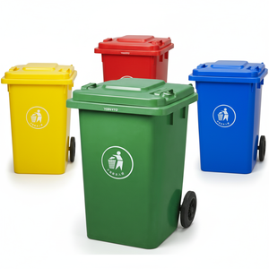 Tempat Sampah Plastik Kapasitas Besar 80L untuk Luar Ruangan, Dapat Disesuaikan, Promosi Murah, Tempat Sampah Daur Ulang, Sanitasi dengan Tutup dan Roda - Product Image 1