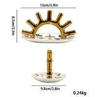 Nouveau présentoir d'anneau en céramique créatif moderne pour la décoration de la maison pour les décorations d'entrée à la maison plateau de rangement de bijoux mauvais œil