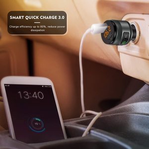 Transmetteur sans fil 2023 HG Bluetooth 5.0, Kit mains libres pour voiture, lecteur Audio MP3, transmetteur FM USB rapide QC3.0 - Product Image 2
