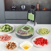 Multifunctionele handmatige plastic groentehakker, rasp, snijder, keukenmes, knoflookhakker