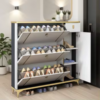 Meuble à chaussures moderne en bois blanc, grande capacité de rangement, étagère à chaussures réglable, commode de luxe, chambre à coucher, salon, mobilier de maison