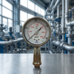 Manomètre analogique à diaphragme AIMS Controls SS 316 0-6000 psi Modèle PI100.72 pour l'industrie alimentaire, utilisation avec homogénéisateur, garantie 3 ans - Product Image 2