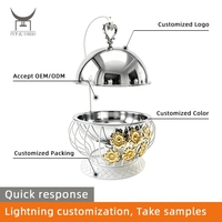 Ensemble de chauffe-plats décoratifs pour buffet, en acier inoxydable, avec couvercle isolant suspendu, pour mariage et banquet