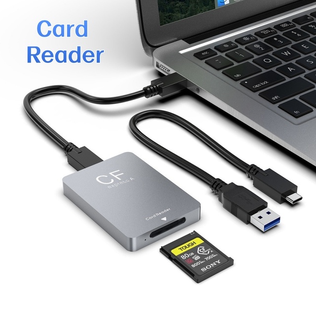 10Gbps USB 3.2 Gen 2 Single Slot CFexpress Type B SD3.0 TF Card Reader Aluminum Portable Internal USB-C Compatible Windows Mac