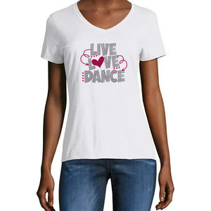 लाइव लव डांस राइनस्टान हीट ट्रांसफर डिजाइन टी-शर्ट के लिए हॉटफिक्स - Product Image 4