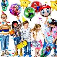 Nouveauté BLN - Ballons en feuille Super Mario - Luigi - Princesse Peach - Étoile - Champignon - Décoration de fête d'anniversaire pour enfants - Fournitures pour baby shower