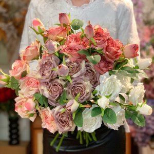 Rosa Artificial Hecha a Mano de Terciopelo, Tallo Individual, Roja, Rosa, Blanca, Rosa Artificial para Decoración de Bodas y Hogar - Product Image 1