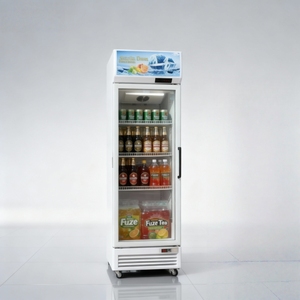 Réfrigérateur commercial vertical à porte unique avec ventilateur, affichage numérique, étagères réglables pour le stockage de boissons, fruits et légumes - Product Image 6