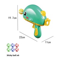 Jeu de tir pour enfants avec lanceur de balles collantes et cible de lancer, machine à balles en forme de baleine de dessin animé, pour l'intérieur, vente en gros, ensemble de jouets pour enfants