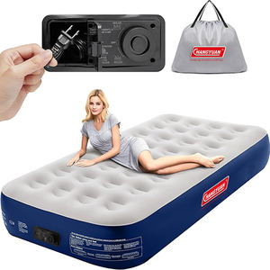 Colchón de aire para acampar de tamaño completo barato con bomba incorporada Cama inflable flocada portátil - Product Image 6