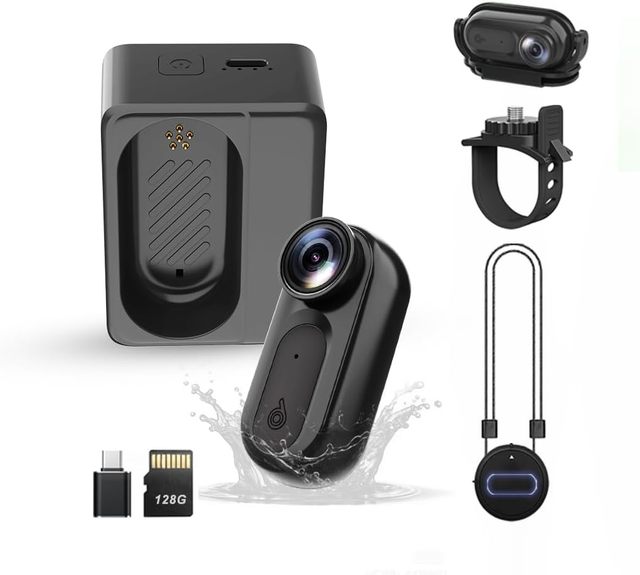 Mini Body Camera Action Cam with Photo and Video Recording -Waterproof Thumb Size Hands Free Body Worn Cameras
