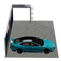 Système de stand mural lumineux arqué 8*4M, présentoir modulaire personnalisé pour salon professionnel avec colonne d'affichage, stand pour salon automobile