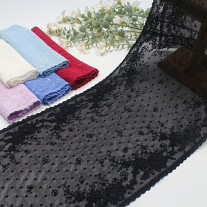 23cm morbido elastico nero rosso blu Tulle ricamato pizzo <span class=keywords><strong>con</strong></span> piccoli pois fiore elasticizzato pizzo ricamato per donna reggiseno - Product Image 1