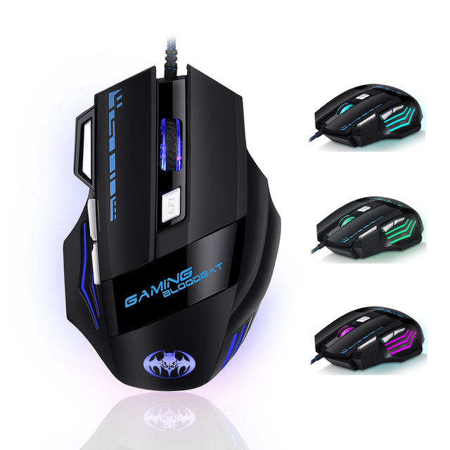 Youfu USB Wired Optical Gaming Mouse 8 Buttons with Illuminated Breathing Lights Fire Key Ergonomic Design China Origin