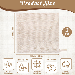 Éponge de bain en sisal écologique personnalisable avec filet moussant pour la douche, serviette exfoliante pour un nettoyage en profondeur - Product Image 4