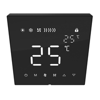 Personnalisation du système KNX pour maison intelligente, interrupteur HVAC, panneau d'interrupteur de contrôle tactile de la climatisation avec affichage numérique