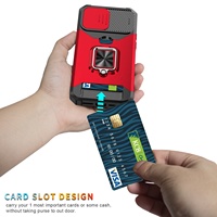 Étui de téléphone avec protection d'objectif coulissant, support magnétique et porte-cartes pour iPhone 14, 14 Pro, 14 Plus, 14 Pro Max