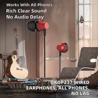 OKOP237 – Écouteurs intra-auriculaires filaires sans latence, compatibles Android, en ABS de haute qualité, interface 3,5 mm, 1,5 m – Vente en gros