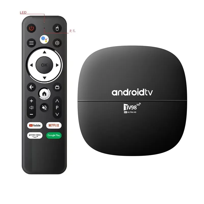 Factory price TV98 Tv Box Android 13 Allwinner H313 with BT Voice Remote 8G 128G ATV TV98 vs tx9 pro