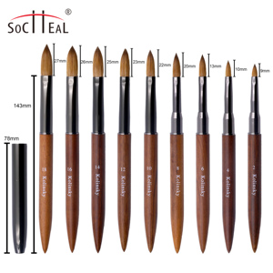 <span class=keywords><strong>Pinceau</strong></span> à ongles en acrylique 100% Kolinsky Yalixin avec manche en bois marron et tête plissée, logo personnalisé pour la <span class=keywords><strong>poudre</strong></span> de cristal et le nail art - Product Image 6
