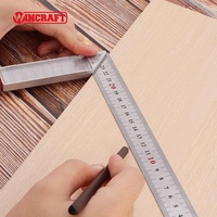 Règle d'angle carrée de 250 mm en acier inoxydable et alliage de zinc, outil de mesure pour le travail du bois DIY OEM