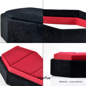 تابوت على الطراز القوطي ، علبة للسفر المخملية والمجوهرات حلقة عرض الجمجمة القوطية إكسسوارات التعبئة والتغليف - Product Image 6