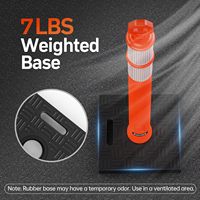 BATTIFE Cones de signalisation orange de 42 pouces, poteaux délimiteurs avec base, ensemble de 3 pièces – Colliers réfléchissants lestés de 118 x 118 pouces pour parkings