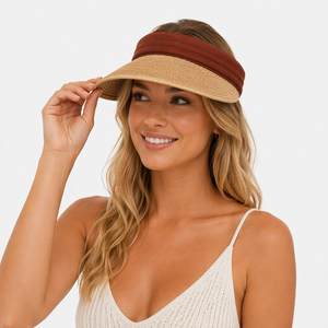 Sombrero <span class=keywords><strong>de</strong></span> <span class=keywords><strong>Paja</strong></span> <span class=keywords><strong>de</strong></span> Moda Primavera-Verano, Visera Casual para Viajes al Aire Libre, Playa y Protección Solar para Mujer - Product Image 1