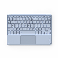 Kenke Keyboard iPad ringan, topi persegi dapat dilepas Universal Touchpad tanpa kabel dengan alas silikon untuk 10.5 inci