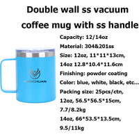 Gobelet isotherme portable en acier inoxydable à double paroi de 12 oz pour le bureau, le camping et les voyages, sans BPA, pour le vin (OEM/ODM)