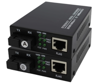 Konverter Media Serat Optik Sopto 1 Fiber 1 UTP SC ke RJ45 FTTH SM 10km 20km 40km 10/100/1000Mbps Hitam