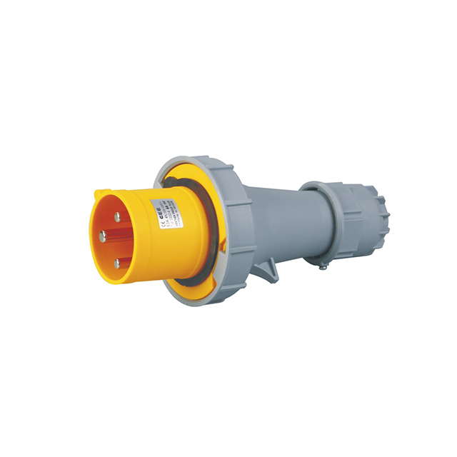 CEE CEE-0332-4 IP67 3-Pin 63A 110-130V Male Industrial Electrical Plug (Brass & Nylon)