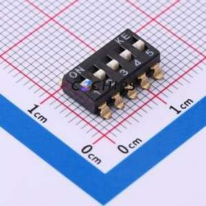 DSIC05LSGER DIP Switch SMD-10P,6x12.6mm Switch Flat Toggle, Raised Type Single Pole Single Throw 5 Gull Wing Type - Product Image 1