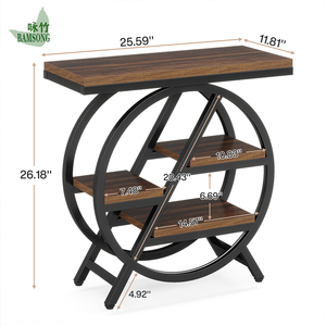Tavolino Moderno a <span class=keywords><strong>3</strong></span> Ripiani, Stretto e Compatto, con Ripiano Portaoggetti, Comodino per Soggiorno, Camera da Letto, Divano, Ufficio, Servizio Personalizzato - Product Image 2