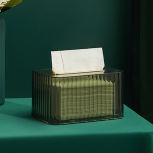 Yaratıcı doku kutusu özelleştirilmiş plastik şeffaf doku kutusu moda plastik peçete kutusu için özel sıcak satış peçete tutucu masa - Product Image 4