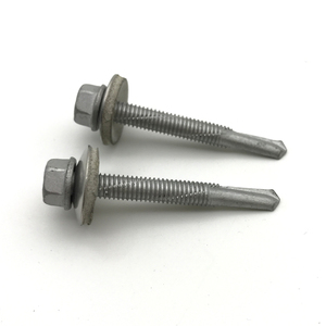Tornillo de techo galvanizado Serie 500 #5, tornillo <span class=keywords><strong>autoperforante</strong></span> de punto de perforación, arandela de sistema de medición de pulgadas estándar DIN de acero/metal - Product Image 2