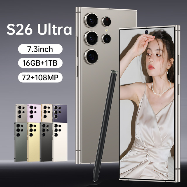 SmartPhone S26 Ultra Original Sumsun 5G Celulares 16GB+1TB Dual Sim 8000mAh 72MP+108MP Unlocked Mobile Phone Android Cell Phone