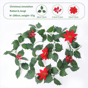 <span class=keywords><strong>พวงมาลัย</strong></span>คริสต์มาสประดับตกแต่งงานปาร์ตี้ ขนาด 2 เมตร สี<span class=keywords><strong>แดง</strong></span>เขียว ประดับด้วยผลเบอร์รี่เทียม ขอบสีขาว - Product Image 6
