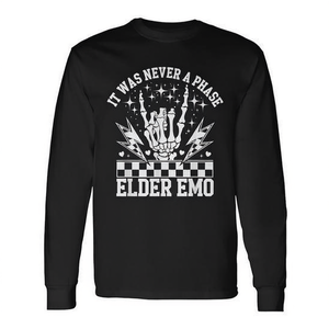 T-shirt à manches longues Elder Emo It Was Never A Phase, design graphique, vêtements unisexes - Product Image 2