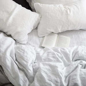 Ensembles de literie d'hôtel 5 étoiles confortable 55% <span class=keywords><strong>lin</strong></span> 45% coton housse de couette et <span class=keywords><strong>drap</strong></span> taie d'oreiller style uni-grande vente avec stock réel - Product Image 5