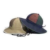 Nouveau Chapeau Bob Léger à Séchage Rapide, Unisexe, Motif Patchwork, Blocs de Couleurs, Large Bord, Réglable, Imperméable, pour Voyage et Pêche