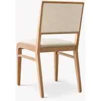 Chaise de salle à manger Rh Black Farmhouse Light, style scandinave contemporain, en bois massif et rotin, avec coussin en tissu Cortex, meubles pour la maison