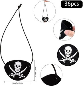 Black Felt <strong>Pirate</strong> Captain <strong>Eye</strong> <strong>Patches</strong> Sword <strong>Eye</strong> <strong>Patch</strong> <strong>Pirate</strong> One <strong>Eye</strong> <strong>Patch</strong> Costume Accessories - Product Image 2